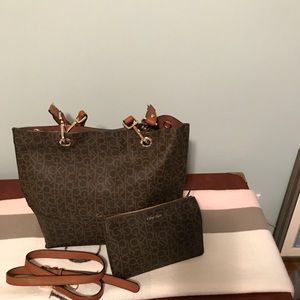 Leather Calvin Klein Large Shoulder Handbag